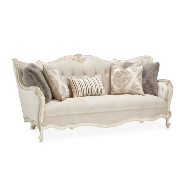 Michael Amini Lavelle Classic Pearl Tufted Velvet Sofa | Perigold